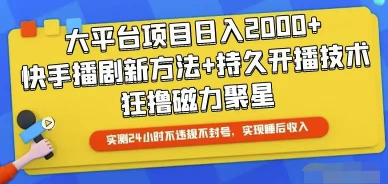 （10694期）快手24小时无人直播，真正实现睡后收益-旺仔资源库