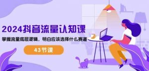 2024抖音流量认知课：掌握流量底层逻辑，明白应该选择什么赛道-旺仔资源库