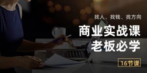 商业实战课【老板必学】：找人、找钱、找方向（16节课）-旺仔资源库