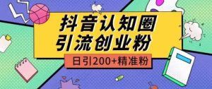 外面收费3980抖音认知圈引流创业粉玩法日引200+精准粉【揭秘】-旺仔资源库