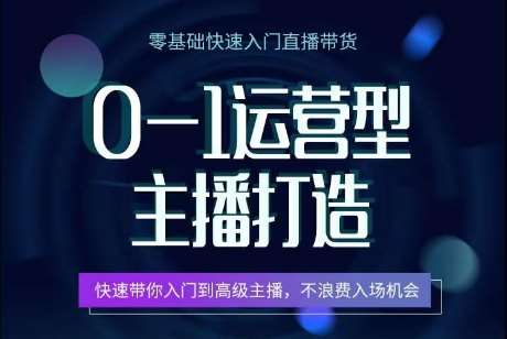 0-1运营型主播打造，​快速带你入门高级主播，不浪费入场机会-旺仔资源库