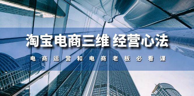 （10761期）淘宝电商三维 经营心法：电商运营和电商老板必看课（59节课）-旺仔资源库