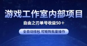 游戏工作室内部项目 自由之刃2 单号收益50+ 全自动挂JI 可矩阵批量操作【揭秘】-旺仔资源库