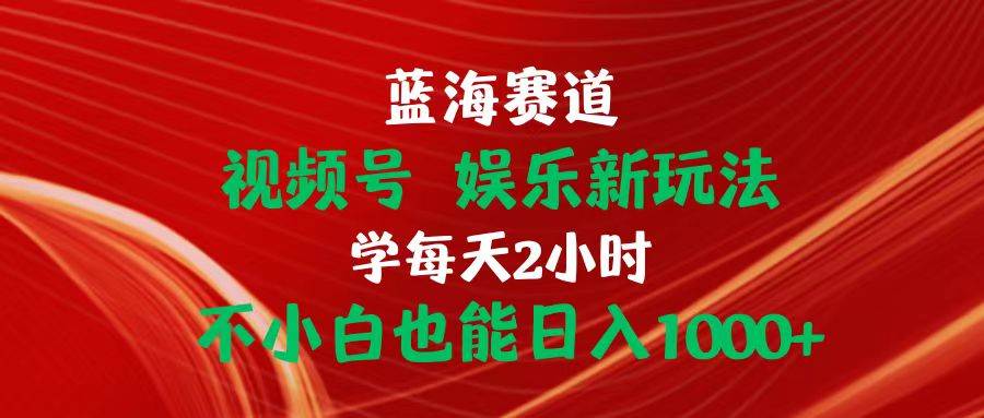 （10818期）蓝海赛道视频号 娱乐新玩法每天2小时小白也能日入1000+-旺仔资源库