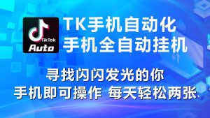 （10815期）海外抖音TK手机自动挂机，每天轻松搞2张-旺仔资源库