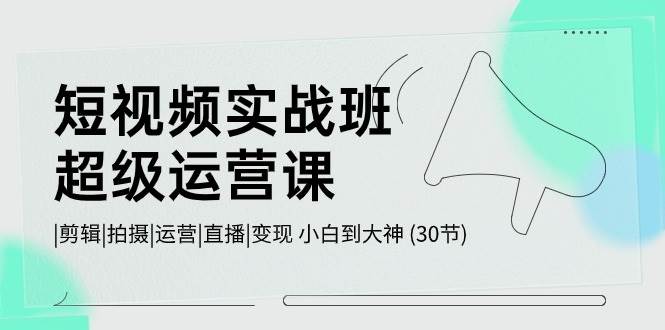 （10836期）短视频实战班-超级运营课，|剪辑|拍摄|运营|直播|变现 小白到大神 (30节)-旺仔资源库