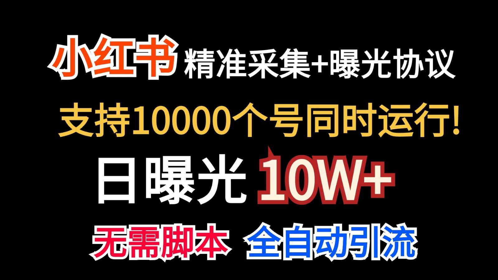 价值10万！小红书自动精准采集＋日曝光10w＋-旺仔资源库