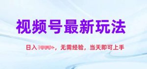 视频号最新玩法，日入1k+，无需经验，当天即可上手【揭秘】-旺仔资源库
