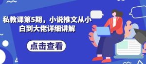 私教课第5期，小说推文从小白到大佬详细讲解-旺仔资源库