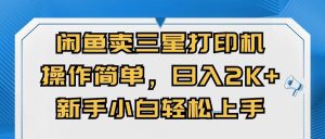 （10903期）闲鱼卖三星打印机，操作简单，日入2000+，新手小白轻松上手-旺仔资源库
