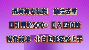 （10908期）混剪美女视频，换脸去重，轻松过原创，日引色粉500+，操作简单，小白也…-旺仔资源库