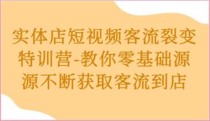 实体店短视频客流裂变特训营-教你零基础源源不断获取客流到店-旺仔资源库