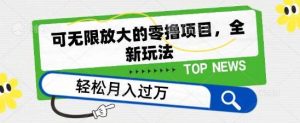 可无限放大的零撸项目，全新玩法，一天单机撸个50+没问题【揭秘】-旺仔资源库