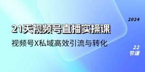 21天视频号直播实操课，视频号X私域高效引流与转化（22节课）-旺仔资源库