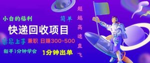 （10973期）快递回收项目，小白一分钟学会，一分钟出单，可长期干，日赚300~800-旺仔资源库