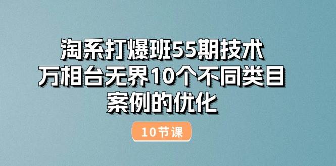 （10996期）淘系打爆班55期技术：万相台无界10个不同类目案例的优化（10节）-旺仔资源库