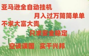亚马逊全自动浏览挂机，，收益稳定且前景广阔-旺仔资源库