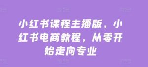 小红书课程主播版，小红书电商教程，从零开始走向专业-旺仔资源库