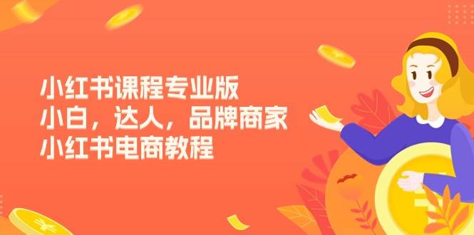 小红书课程专业版，小白，达人，品牌商家，小红书电商教程（15节）-旺仔资源库