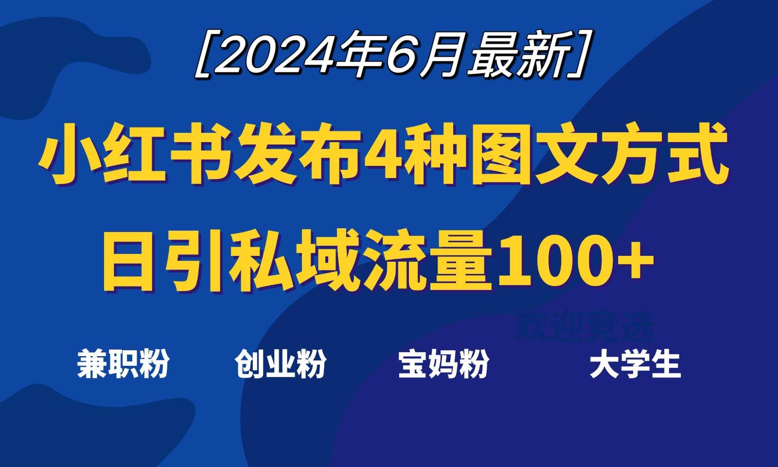 小红书发布这4种图文，就能日引私域流量100+-旺仔资源库