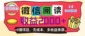 （11036期）微信阅读4.0卡bug玩法！！0撸，没有任何成本有手就行，一天利润100+-旺仔资源库