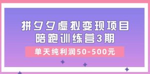 黄岛主《拼夕夕虚拟变现项目陪跑训练营3期》单天纯利润50-500元-旺仔资源库