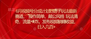 （11040期）6月视频号分成计划野路子玩法最新赛道操作简单，颠公风格玩法清奇，流…-旺仔资源库