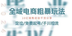 （11057期）全域电商-粗暴玩法课：10亿销售经验干货分享！定位/免费起号/千川投流-旺仔资源库