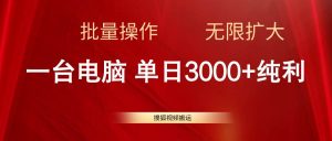 （11064期）搜狐视频搬运，一台电脑单日3000+，批量操作，可无限扩大-旺仔资源库