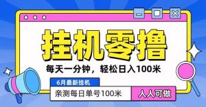 6月最新零撸挂机，每天一分钟，轻松100+-旺仔资源库