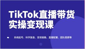 TikTok直播带货实操变现课：系统起号、科学复盘、变现链路、直播配置、团队搭建等-旺仔资源库