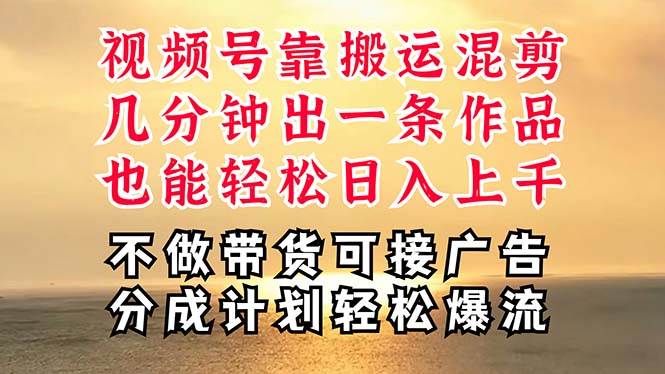 （11087期）深层揭秘视频号项目，是如何靠搬运混剪做到日入过千上万的，带你轻松爆…-旺仔资源库