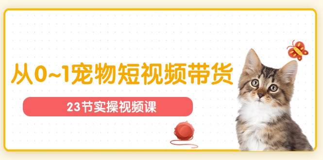 宠物行业从0~1宠物短视频带货实操课（23节课）-旺仔资源库