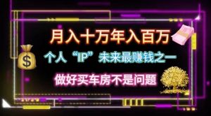 （11099期）个人“IP”月入十万 年入百万，逆风翻盘秘籍！-旺仔资源库