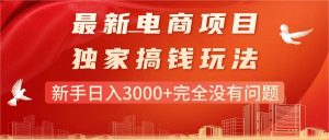 （11101期）最新电商项目-搞钱玩法，新手日入3000+完全没有问题-旺仔资源库
