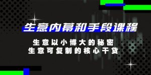 生意内幕和手段课程，生意以小博大的秘密，生意可复制的核心干货（20节）-旺仔资源库