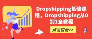 Dropshipping基础课程，Dropshipping从0到1全教程-旺仔资源库
