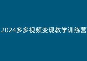 2024多多视频变现教学训练营，新手保姆级教程，适合新手小白-旺仔资源库