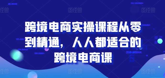 跨境电商实操课程从零到精通，人人都适合的跨境电商课-旺仔资源库