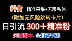 抖音无限暴力私信机（附加无风险跳转卡片）日引300＋精准粉-旺仔资源库