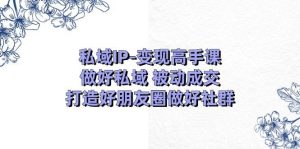 私域IP变现高手课：做好私域被动成交，打造好朋友圈做好社群（18节）-旺仔资源库