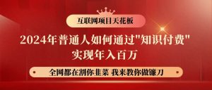 2024年普通人如何通过”知识付费”月入十万年入百万，实现财富自由-旺仔资源库