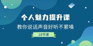 个人魅力提升课，教你说话声音好听不累嗓（18节课）-旺仔资源库