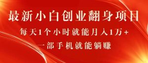 （11250期）最新小白创业翻身项目，每天1个小时就能月入1万+，0门槛，一部手机就能…-旺仔资源库