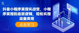 抖音小程序变现实战营，小程序变现的底层逻辑，轻松实现流量变现-旺仔资源库