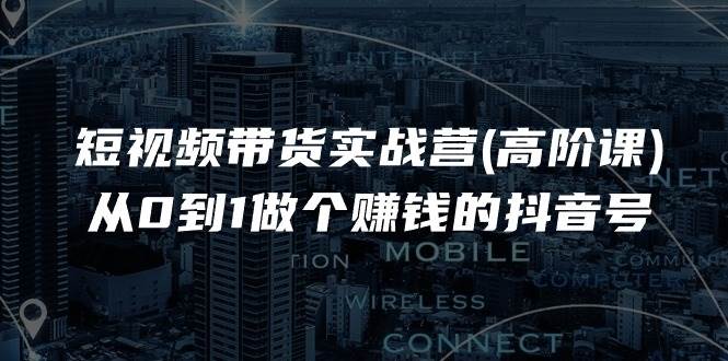 短视频带货实战营(高阶课)，从0到1做个赚钱的抖音号（17节课）-旺仔资源库