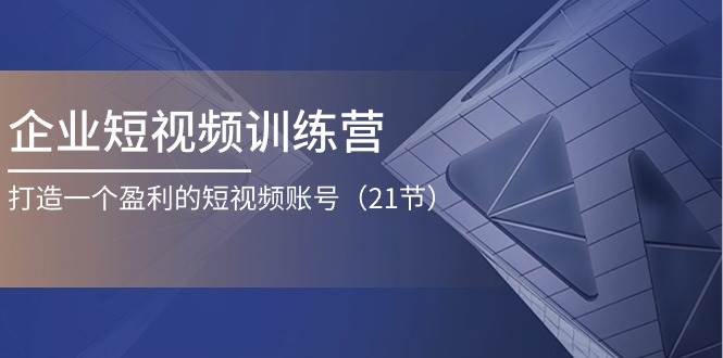 （11278期）企业短视频训练营：打造一个盈利的短视频账号（21节）-旺仔资源库