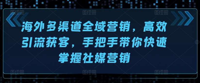 海外多渠道全域营销，高效引流获客，手把手带你快速掌握社媒营销-旺仔资源库