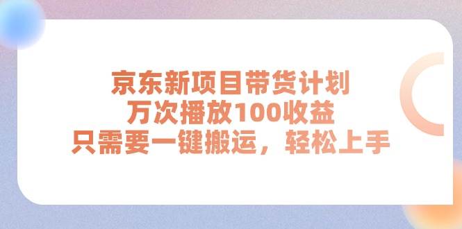 （11300期）京东新项目带货计划，万次播放100收益，只需要一键搬运，轻松上手-旺仔资源库