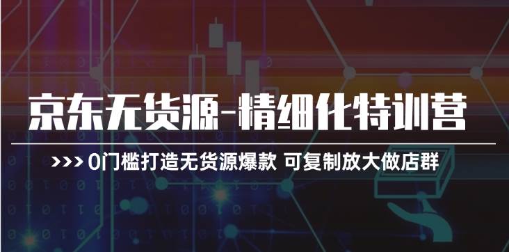 （11303期）京东无货源-精细化特训营，0门槛打造无货源爆款 可复制放大做店群-旺仔资源库